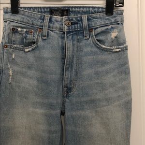 High rise ankle straight jeans